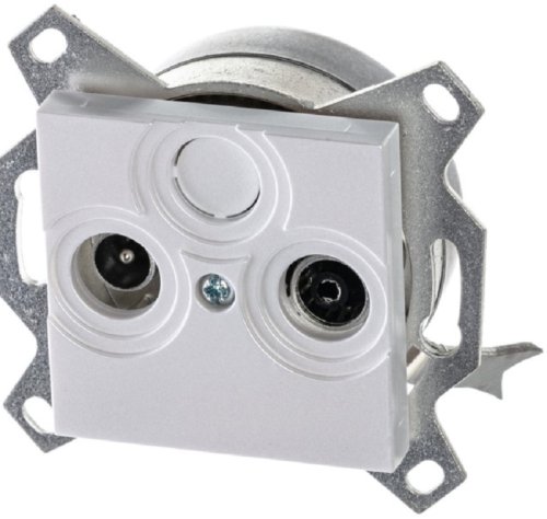 Розетка TV+R Оконечная без рамки ABB EPJ Levit 1-м. жемчуг фото Розетка TV+R Оконечная без рамки ABB EPJ Levit 1-м. жемчуг картинка